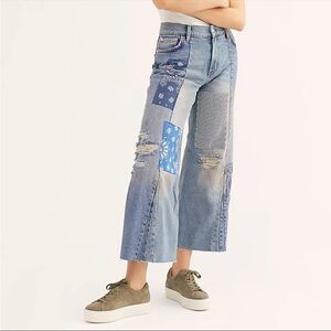 Free People Patchwork Jeans